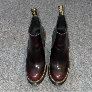 Dr. Martens | Hurston Cherry Red Arcadia Leather Heeled Chelsea Boot